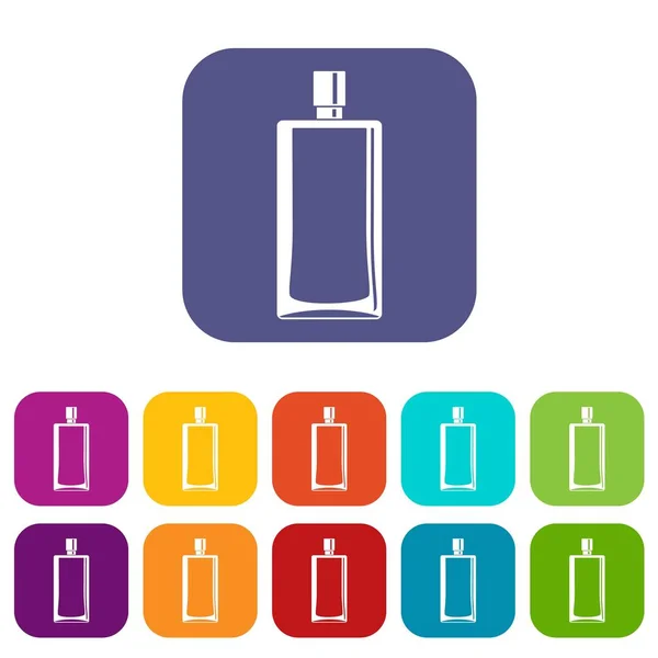 Duftflaschen-Ikonen flach gesetzt — Stockvektor