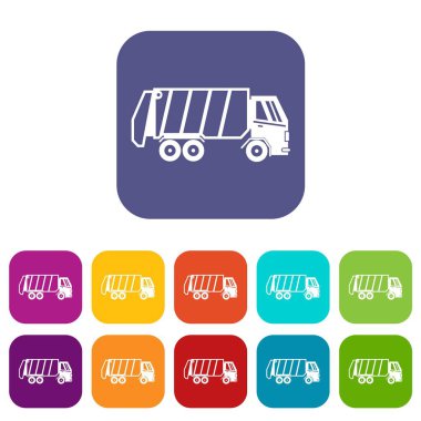 Çöp kamyonu Icons set