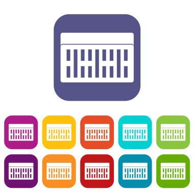 Bir tuğla Icons set bina