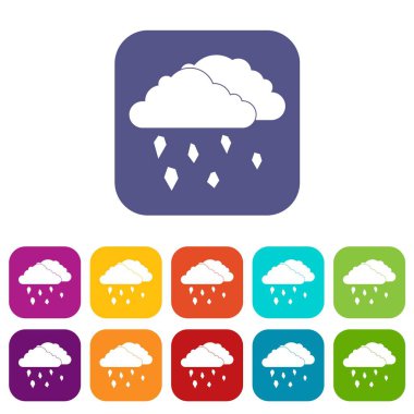 Bulutlar ve dolu Icons set