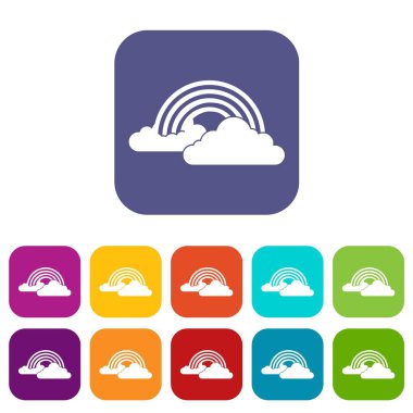 Gökkuşağı ve bulutlar Icons set