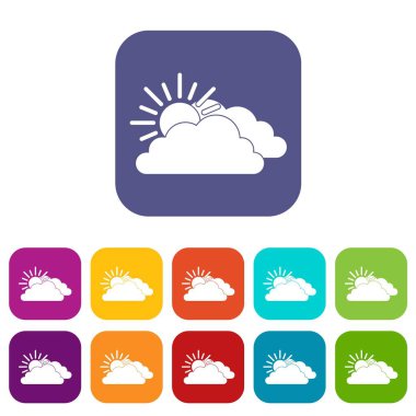 Güneş ve bulut Icons set