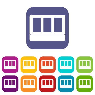 Beyaz pencere çerçeve Icons set