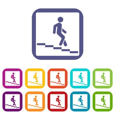 Altgeçit yol işareti Icons set