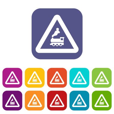 Uyarı işareti demiryolu geçişi bariyer kümesi olmadan