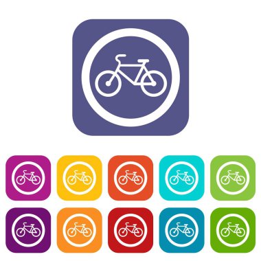 Bisikletle seyahat yasak trafik işareti simgeleri olduğunu