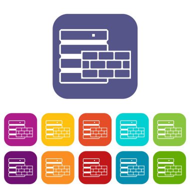 Simgeler kümesi veritabanı ve tuğla duvar