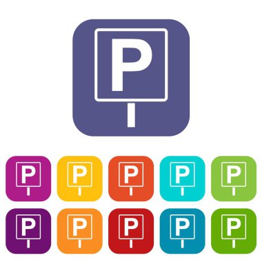 Park işareti Icons set