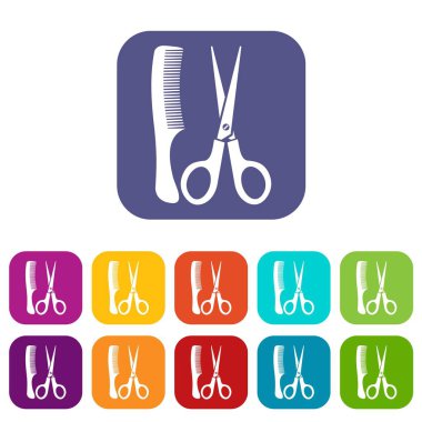 Makas ve tarak Icons set