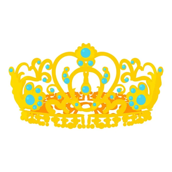Корона королевы, икона в стиле карикатуры — стоковый вектор