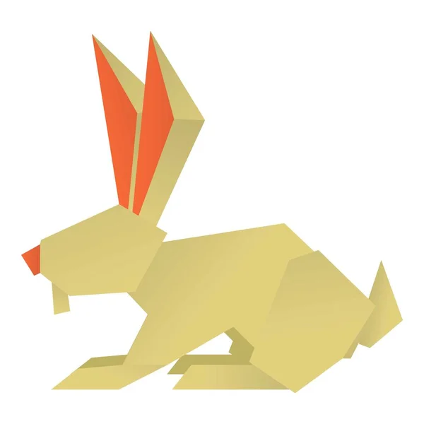 Origami tavşan simgesi, karikatür tarzı — Stok Vektör