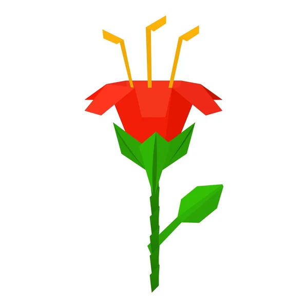 Origami icona del fiore, stile cartone animato — Vettoriale Stock