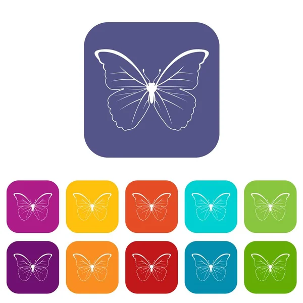 Набор иконок бабочки — стоковый вектор