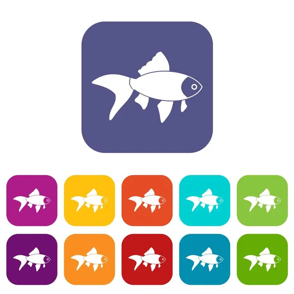 Conjunto de iconos de pescado — Vector de stock