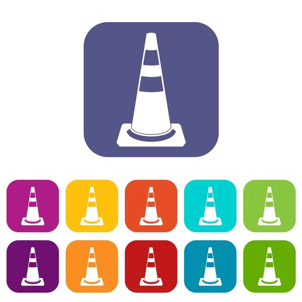 Traffic cone icons set — Stock Vector