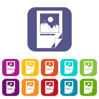 Yazıcı işaretleri Icons set ile test edilmiş mürekkep kağıt