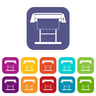 Geniş formatlı mürekkep püskürtmeli yazıcı Icons set