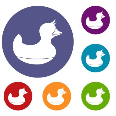 Siyah ördek oyuncak Icons set