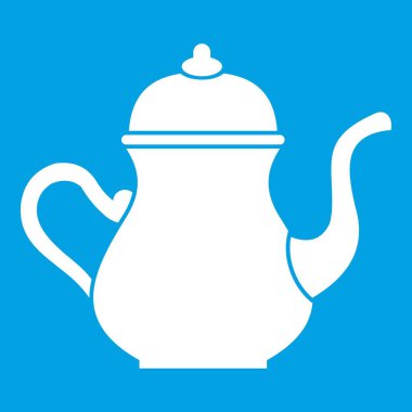 Geleneksel Türk çaydanlık simgesi Beyaz