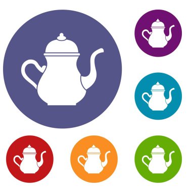 Geleneksel Türk çaydanlık Icons set