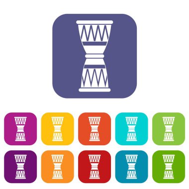 Afrika davul Icons set