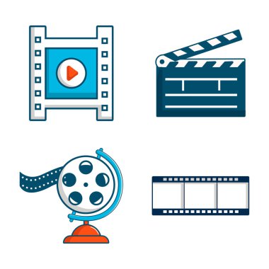 Video dosyası simge seti, karikatür tarzı