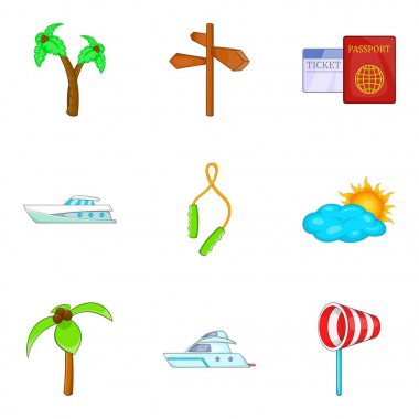Serbest zaman Icons set, karikatür tarzı