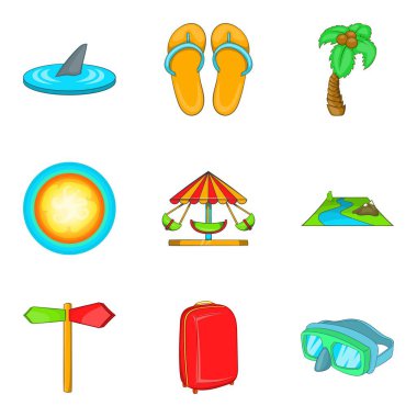 Eğlence etkinliği Icons set, karikatür tarzı