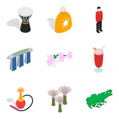 Deşarj Icons set, izometrik stili