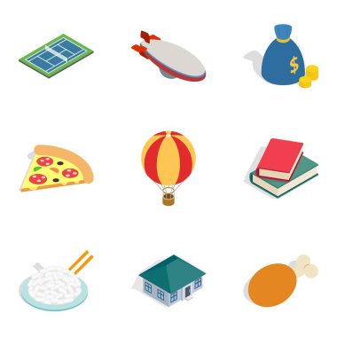 Parasız Icons set, izometrik stili