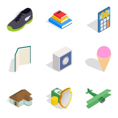Kurumsal Icons set, izometrik tarzı
