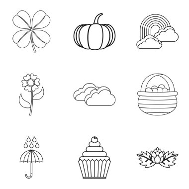 Tahıl Icons set, anahat stili