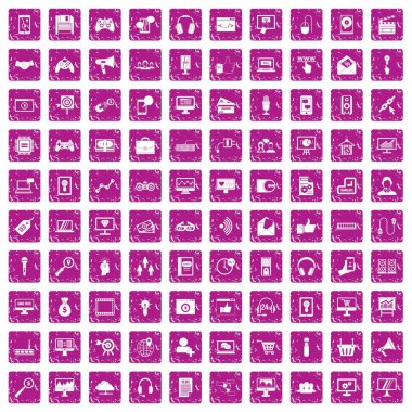 En iyi 100 web ve mobil simgeler grunge pembe ayarla