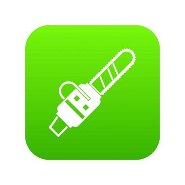 Powered benzinli testere simgesi dijital yeşil