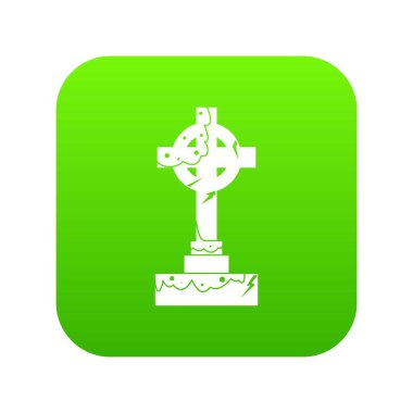 İrlandalı Kelt haçı simgesi dijital yeşil