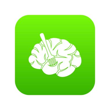 Çatal beyin simgesi dijital yeşil eklenir
