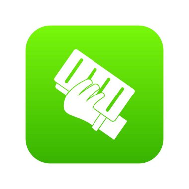 Tuğla bir el simgesi dijital yeşil