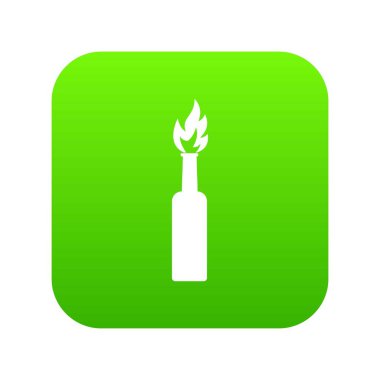 Yanan şişe simgesi dijital yeşil