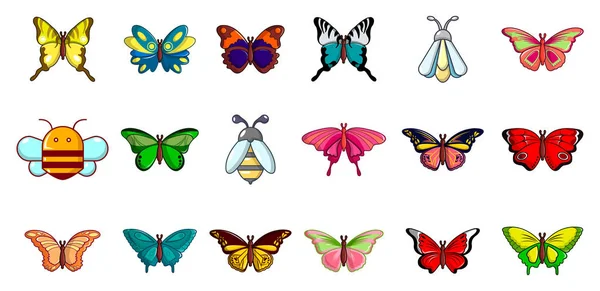 Conjunto de iconos de insectos, estilo de dibujos animados — Vector de stock