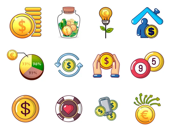 Sikke simge seti, karikatür tarzı