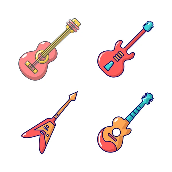 Gitarristen-Ikone im Cartoon-Stil — Stockvektor