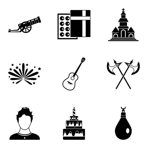 Ensemble d'icônes bien-aimées, style simple — Image vectorielle