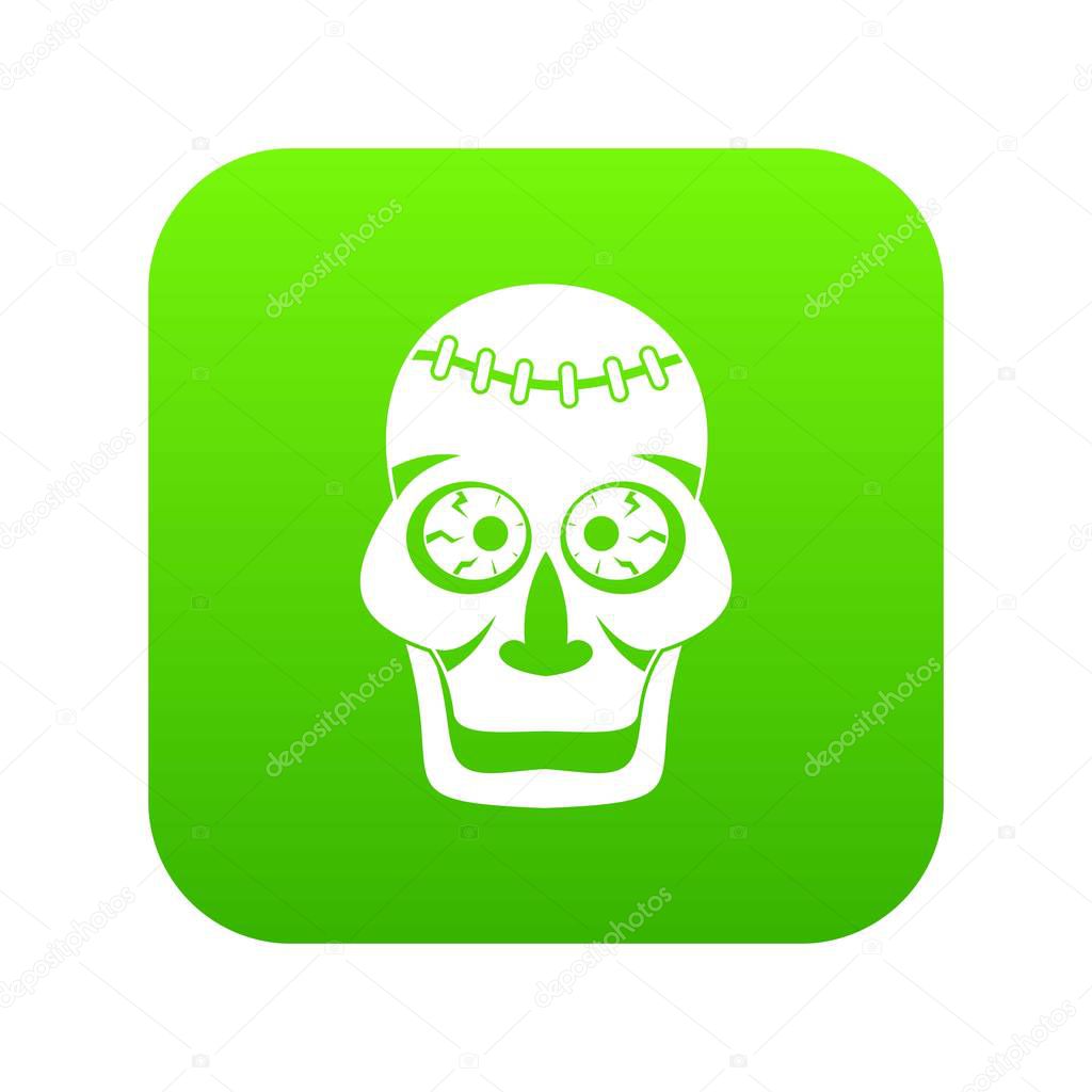 Skull icon digital green