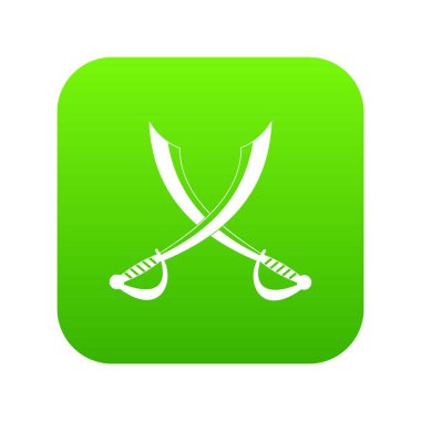 Çapraz kılıç simgesi dijital yeşil