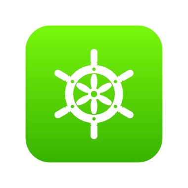 Gemi tekerlek simgesi dijital yeşil