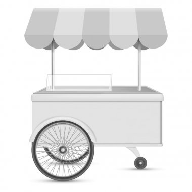 Tekerlek kiosk mockup, gerçekçi