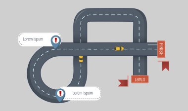 Yol kenarında simge, düz stil