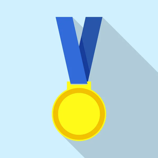 Icona della medaglia del campione, stile piatto — Vettoriale Stock