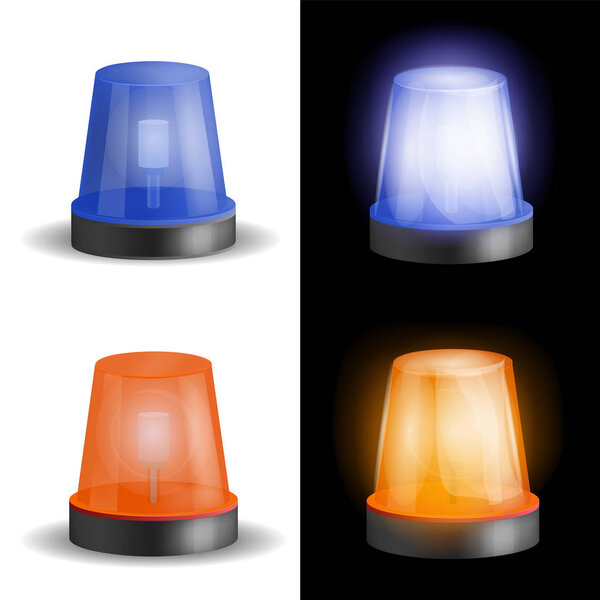 Сирена красно-синяя, реалистичный стиль
