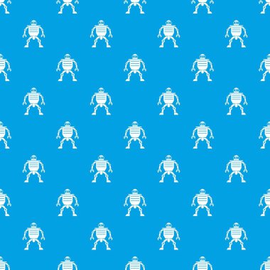 İnsansı robot desen kesintisiz mavi